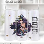 personalised night witch with raven 20oz straight tumbler