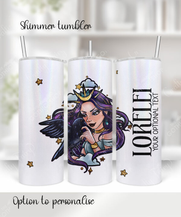 personalised night witch with raven 20oz straight tumbler