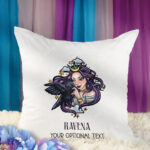 15597 personalised night witch raven gothic cushion 1