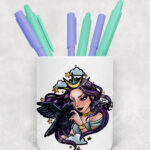 15604 personalised night witch raven gothic pen pot 2