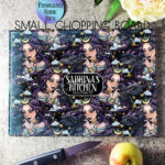 personalised night witch with ravens gothic glass chopping board 2 size options (copy)