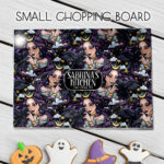 personalised night witch with ravens gothic glass chopping board 2 size options (copy)