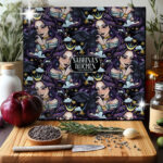 personalised night witch with ravens gothic glass chopping board 2 size options (copy)