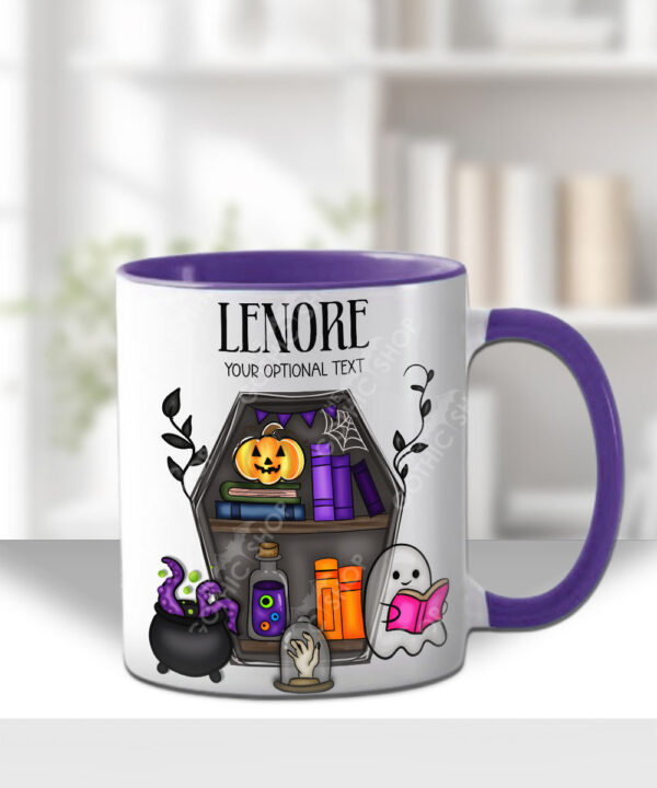 15613 personalised ghostie coffin bookcase mug 1