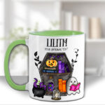 15613 personalised ghostie coffin bookcase mug 2