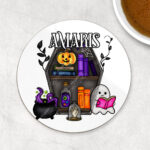 15614 personalised ghostie coffin bookcase coaster 1
