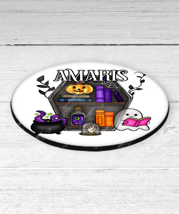 15614 personalised ghostie coffin bookcase coaster 3
