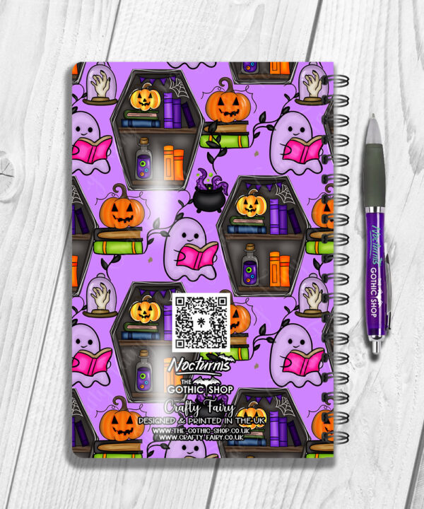 15615 personalised ghostie coffin bookcase notebook 2