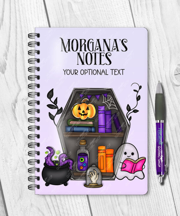 15616 personalised ghostie coffin bookcase notebook 1
