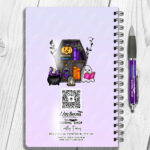 15616 personalised ghostie coffin bookcase notebook 2