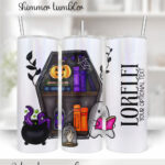 15622 personalised ghostie coffin bookcase tumbler 2