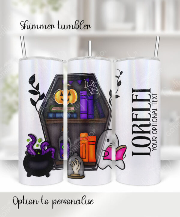15622 personalised ghostie coffin bookcase tumbler 2