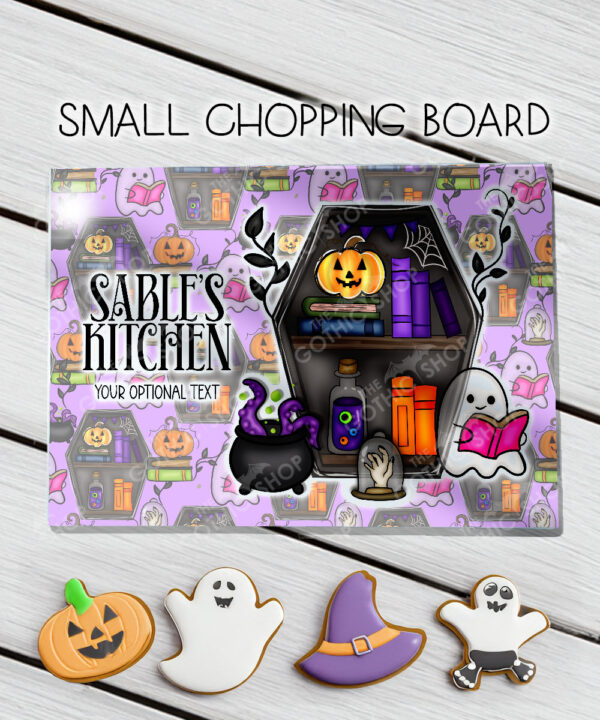15629 personalised ghostie coffin spooky kitchen chopping board 3