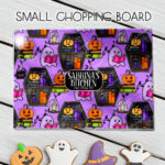 15630 personalised ghostie coffin spooky kitchen chopping board 1