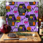 15630 personalised ghostie coffin spooky kitchen chopping board 3
