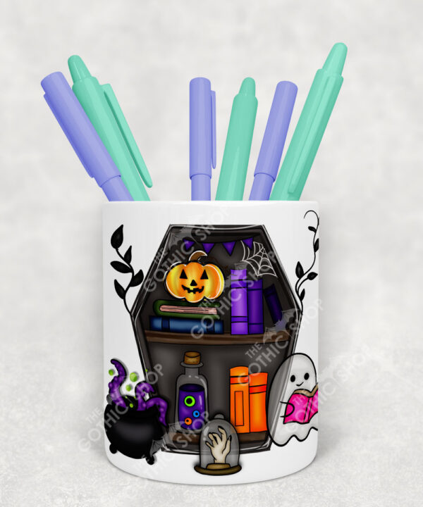 15633 personalised ghostie coffin spooky pen pot 1