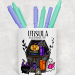 15633 personalised ghostie coffin spooky pen pot 2