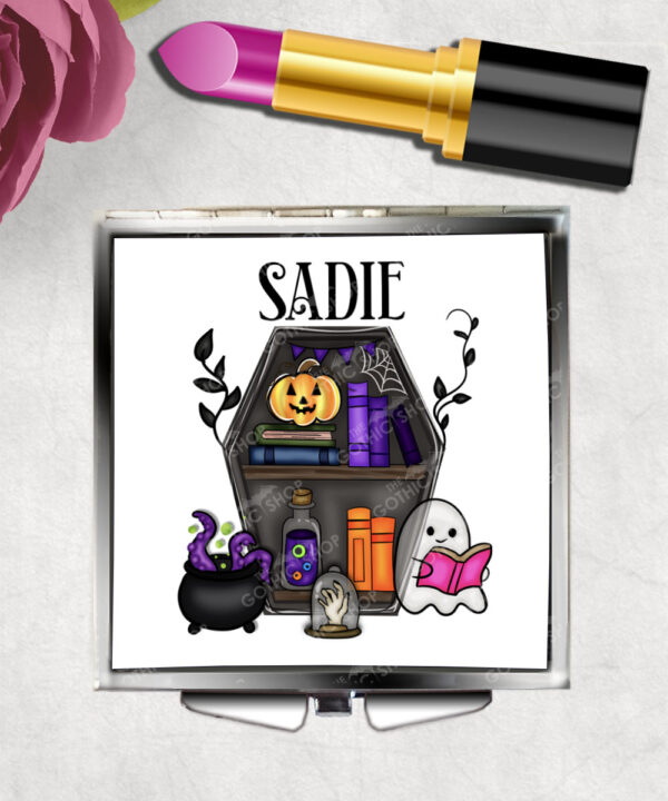15636 personalised ghostie coffin spooky compact mirror 1