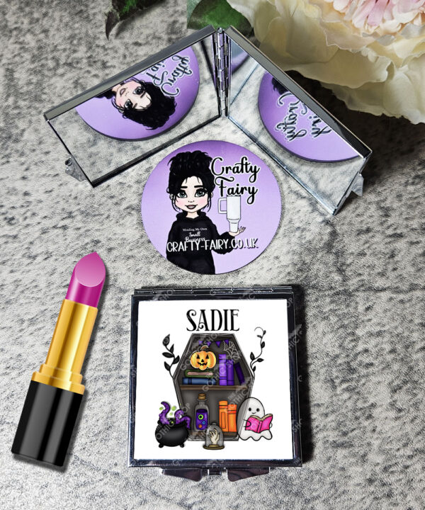 15636 personalised ghostie coffin spooky compact mirror 2