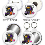 15637 personalised ghostie coffin spooky keyring badge mirror 1