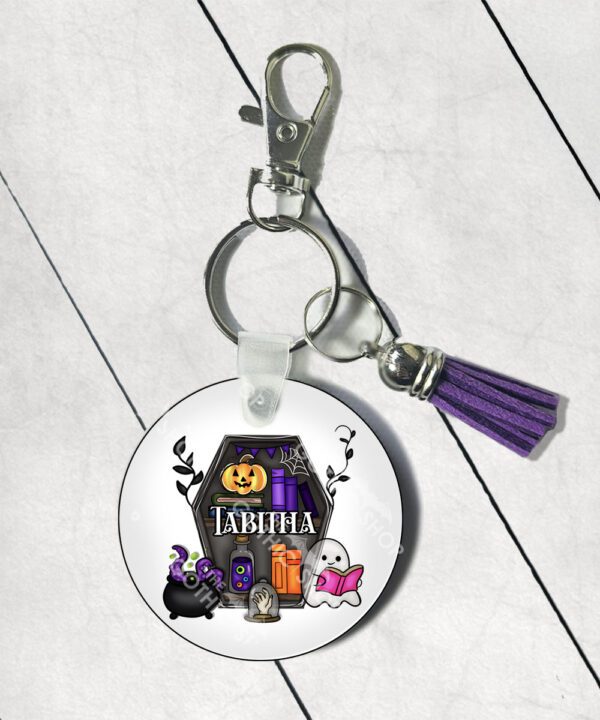 15638 personalised ghostie coffin spooky keyring 1