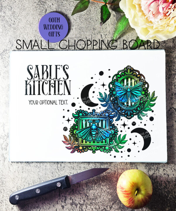 15651 personalised moth cameos chopping board 2