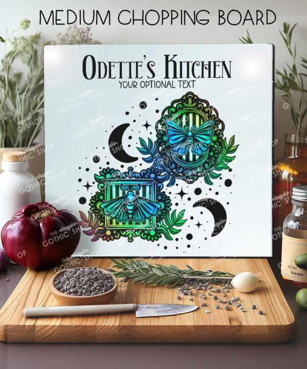 15651 personalised moth cameos chopping board 3
