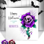 15667 personalised dead rosey purple halloween card 1