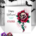 15667 personalised dead rosey purple halloween card 2