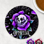 15669 personalised dead rosey purple coaster 1