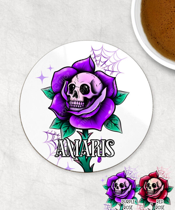 15670 personalised dead rosey purple coaster 1