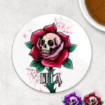 15670 personalised dead rosey purple coaster 2