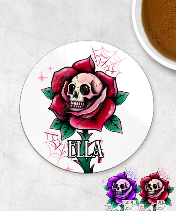 15670 personalised dead rosey purple coaster 2