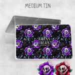 15674 personalised dead rosey purple storage tin 1