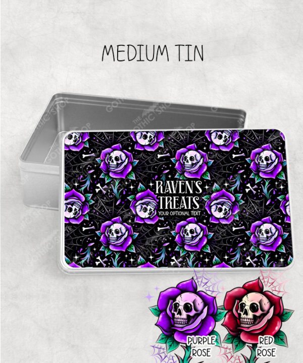15674 personalised dead rosey purple storage tin 1