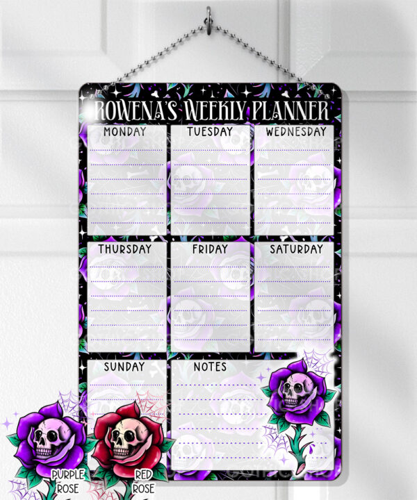 15683 personalised dead rosey purple metal planner sign 1