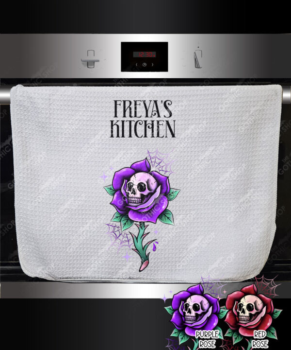 15684 personalised dead rosey purple kitchen towel 1