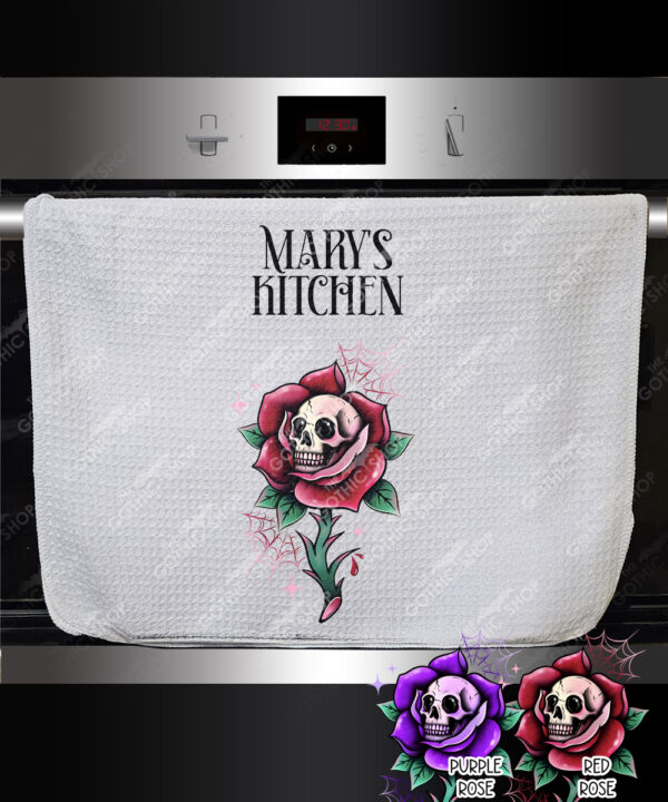 15684 personalised dead rosey purple kitchen towel 2