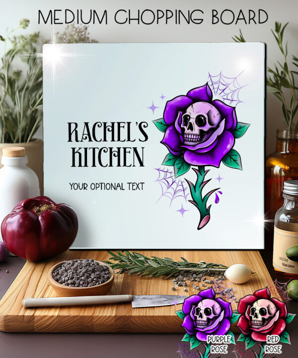 15685 personalised dead rosey purple chopping board 1