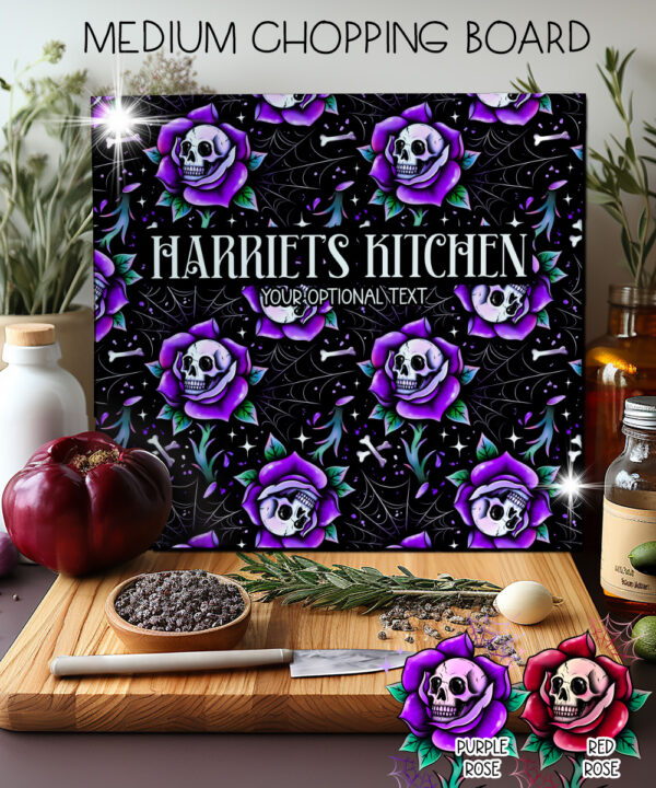 15686 personalised dead rosey purple chopping board 2