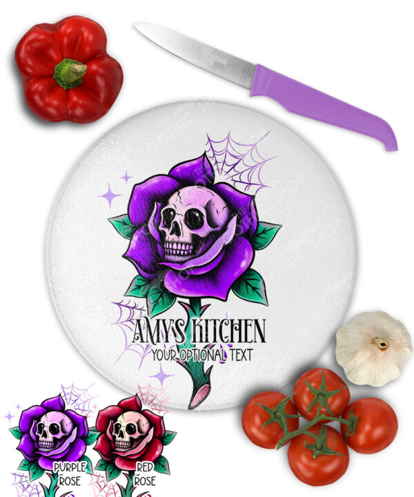 15687 personalised dead rosey purple chopping board 1