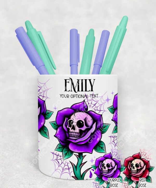 15689 personalised dead rosey pen pot 1