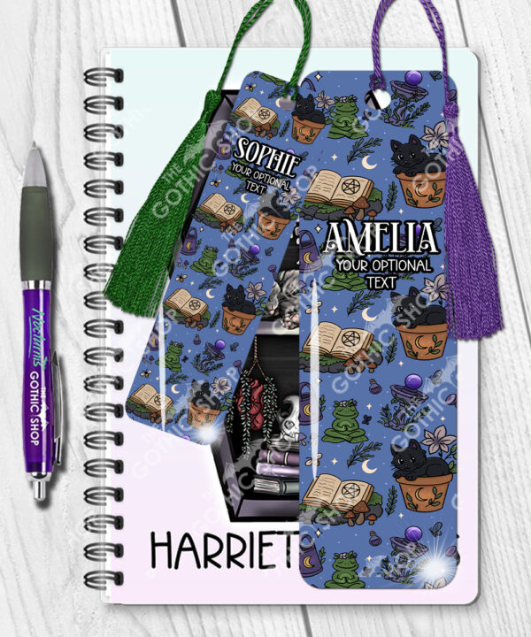 15697 mystical black cat bookmark 2