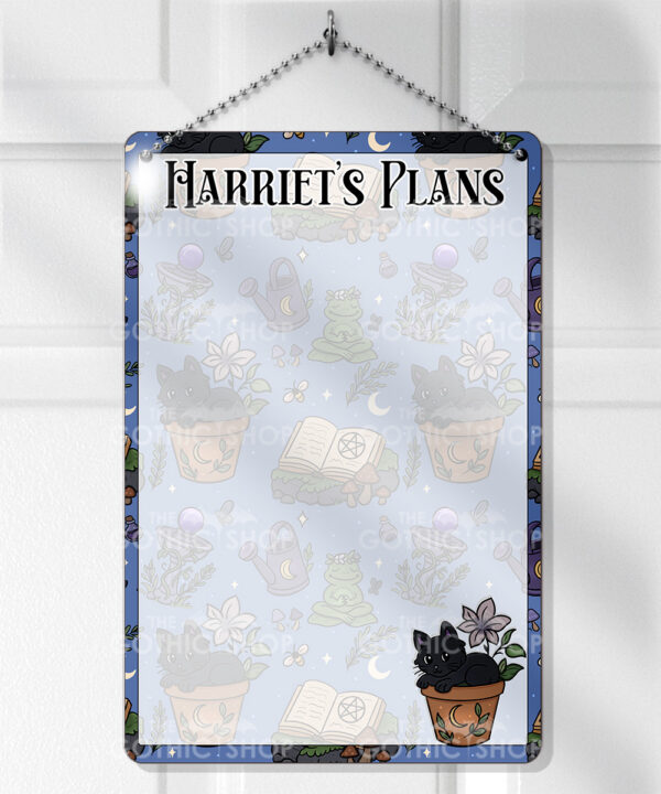 15699 mystical black cat metal sign planner 1