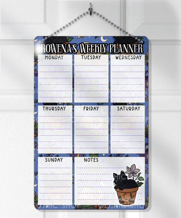 15700 mystical black cat metal sign weekly planner 1