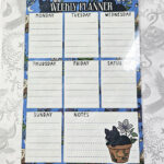 personalised bellatrix mystical black cat garden witchy weekly planner whiteboard metal sign