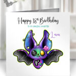 15703 personalised zombie bat gothic birthday card 1