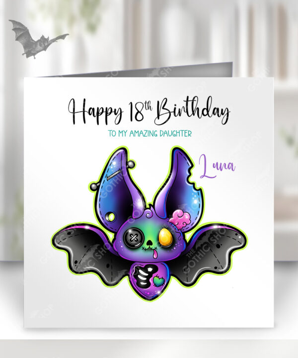 15703 personalised zombie bat gothic birthday card 1