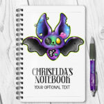 15707 personalised zombie bat gothic notebook 1