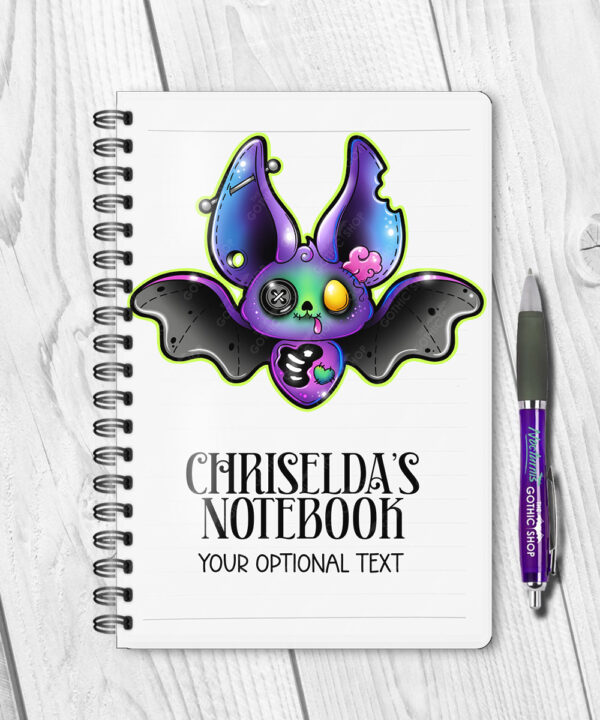 15707 personalised zombie bat gothic notebook 1